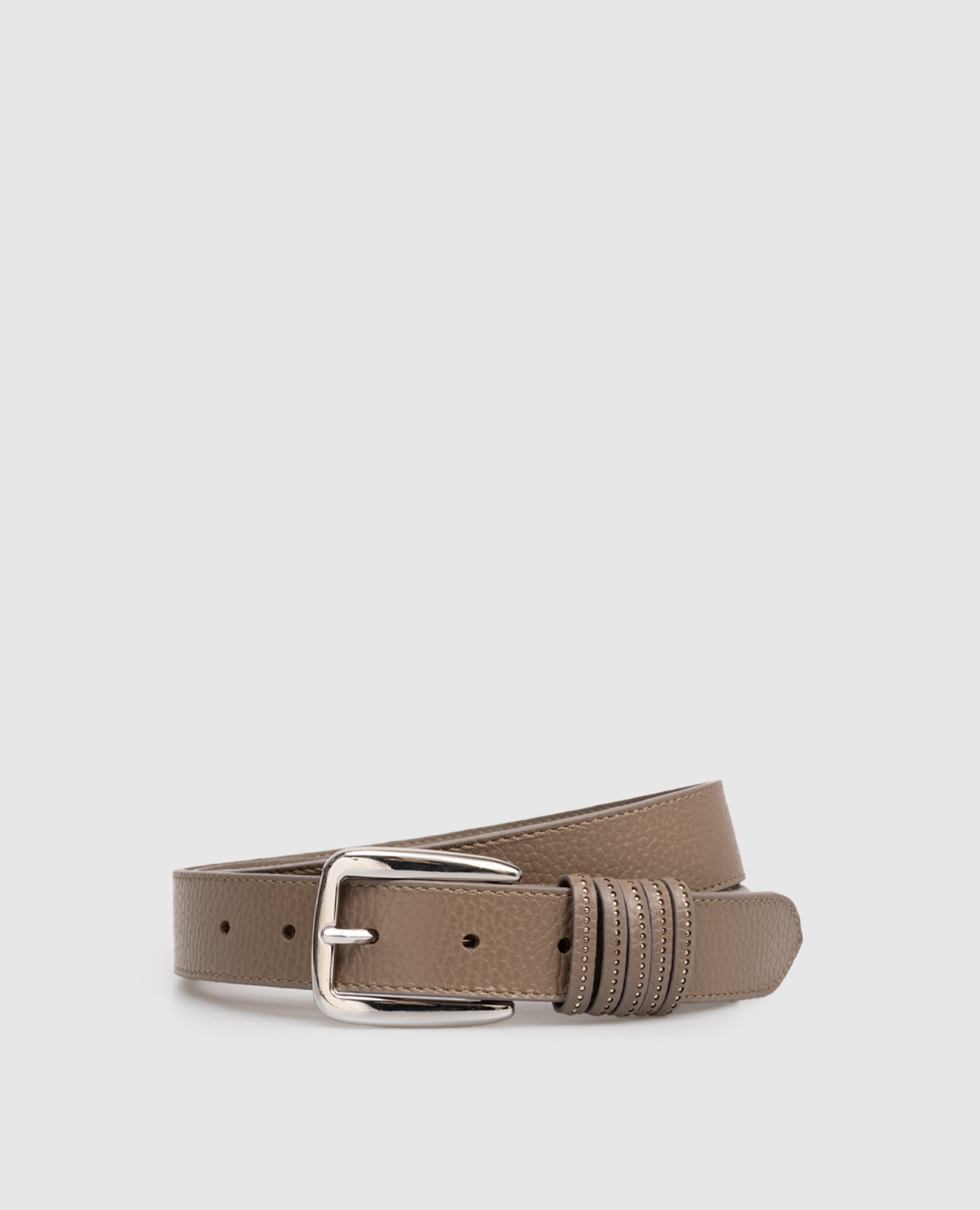 

Brown leather belt with logo Peserico