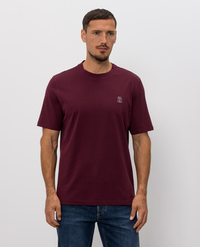 Brunello Cucinelli Burgundy straight-cut T-shirt M0B138440