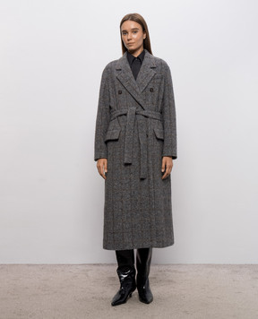 Brunello Cucinelli Gray checkered coat MG5729937