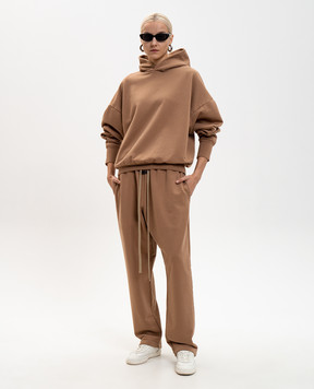 Fear of God Brown hoodie with logo patch FG25FW12121TER