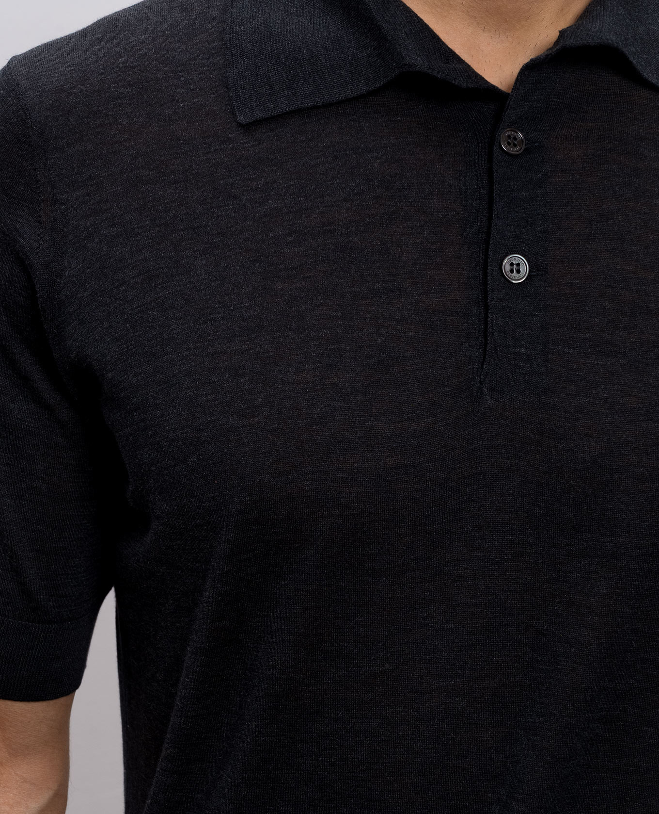 Gray polo with silk Brunello Cucinelli 5