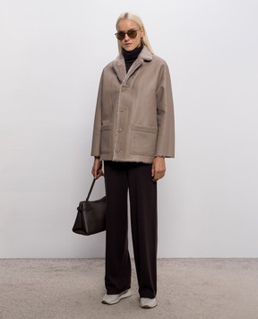 Simonetta Ravizza Beige reversible sheepskin coat Dominic F06JA357H18