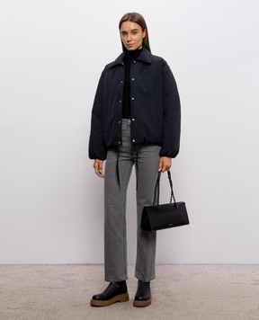 Jil Sander Black ribbed cashmere and silk turtleneck J02GP0270J13289