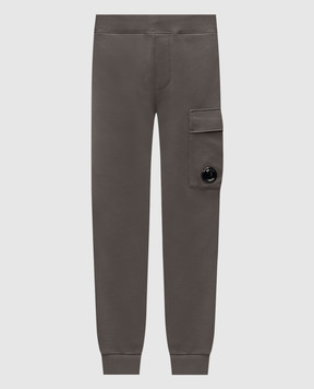 C.P. Company Khaki joggers with logo patch MSP717A005086W