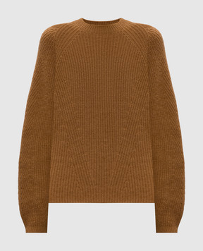 Twinset Brown alpaca sweater with logo 252TT3060