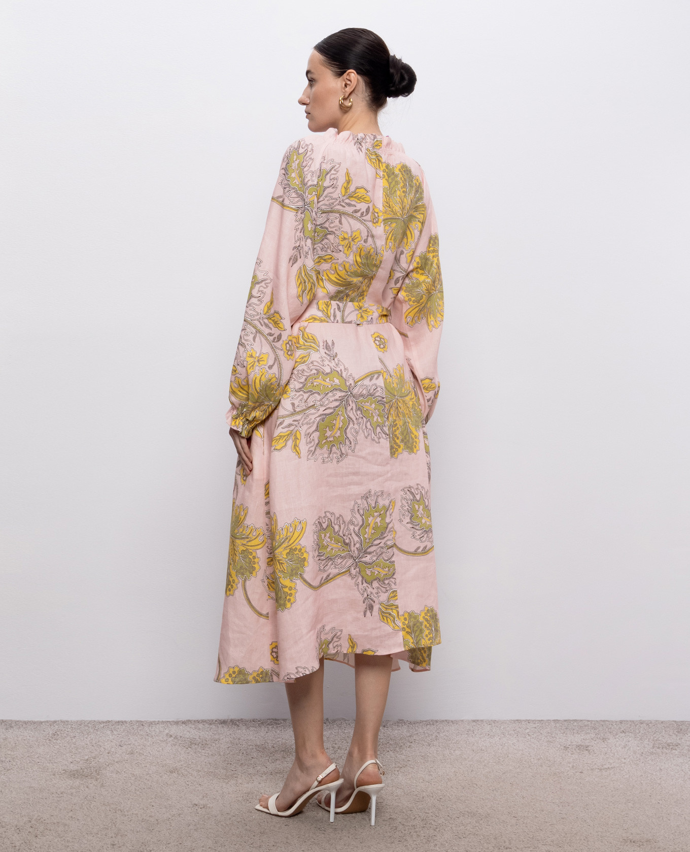 Pink linen dress with print La DoubleJ 3