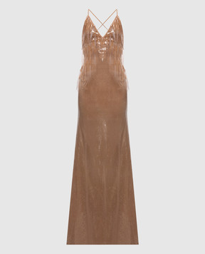 David Koma Beige maxi dress with sequins SS26DK51DL