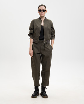 Y`S Yamamoto Khaki bomber jacket with short sleeves YQY03026