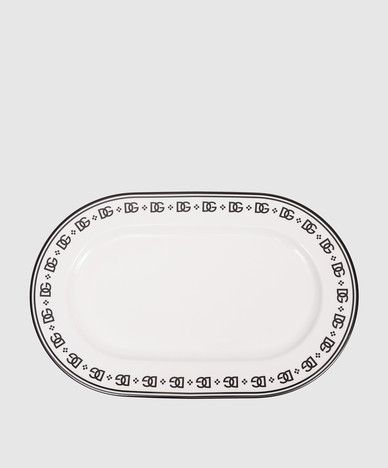 White porcelain dish with DG logo monogram