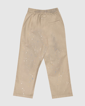 Maison Margiela MM6 Children's brown pants with a paint splatter print M60953MM07B