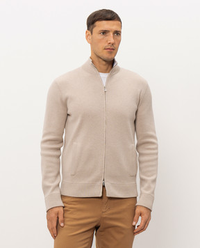 Enrico Mandelli Beige wool and cashmere cardigan 4K002A6209