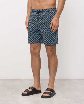 Stefano Ricci Black monogram print swim shorts M6B6200050B65404