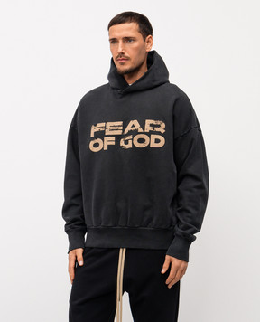 Fear of God Black hoodie with vintage logo FG25FW1212102BHF