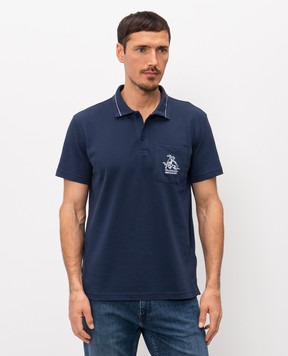 Trussardi Blue polo shirt with embroidery G5038000088NMTP06J91