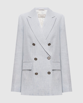 Peserico Blue reversible jacket with linen S0123105426