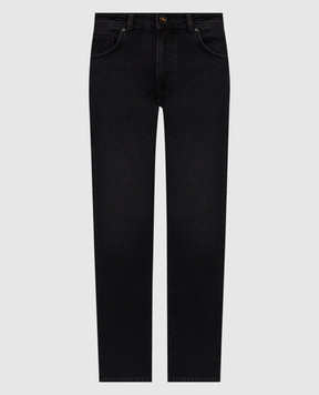Cashmere&Whiskey Dark gray jeans with logo patch PT02CW61B175