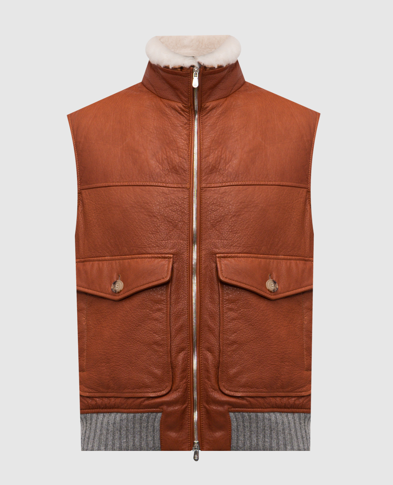 

Brown leather vest Brunello Cucinelli