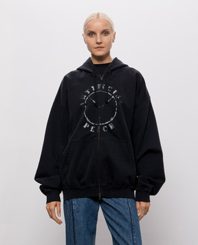 Vetements Black sports jacket with print MH27ZU190Bw