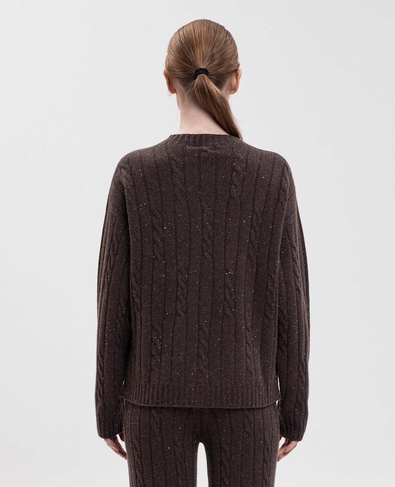 Brown sweater with wool and silk Peserico 4