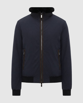 MooRER BELLATI blue down jacket with fur BELLATISTP