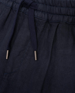 Brunello Cucinelli Children's blue linen shorts B243DP902C