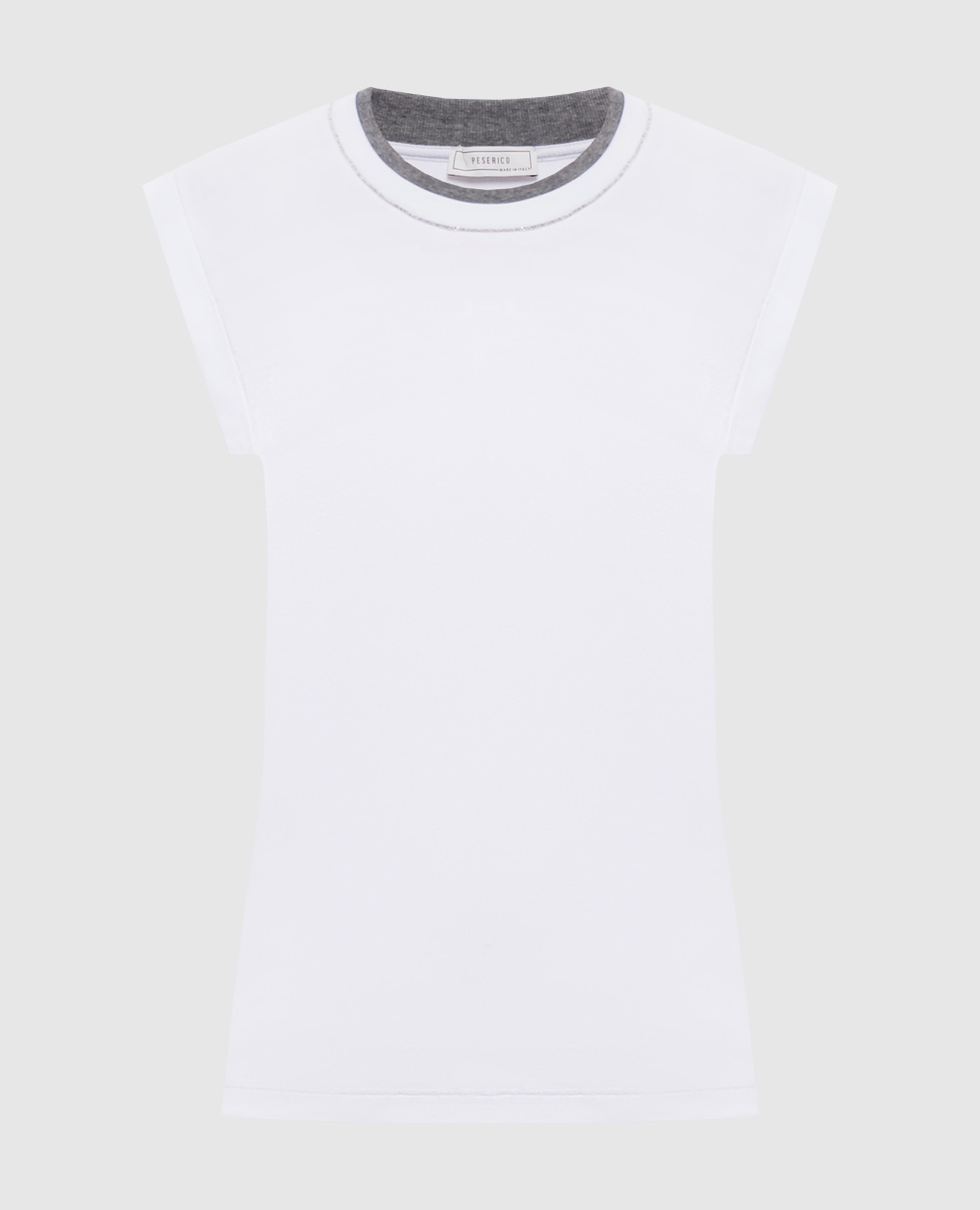 White ribbed top with monil chain