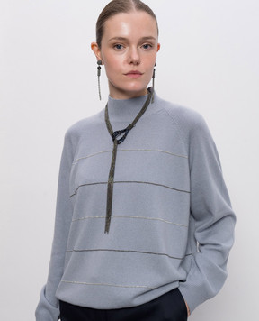 Peserico Gray necklace with monil chain and beads A35537C0CC909