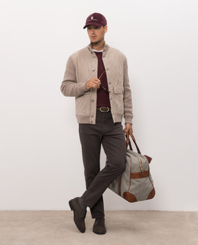 Brunello Cucinelli Burgundy cashmere, silk and linen jumper MSY00100