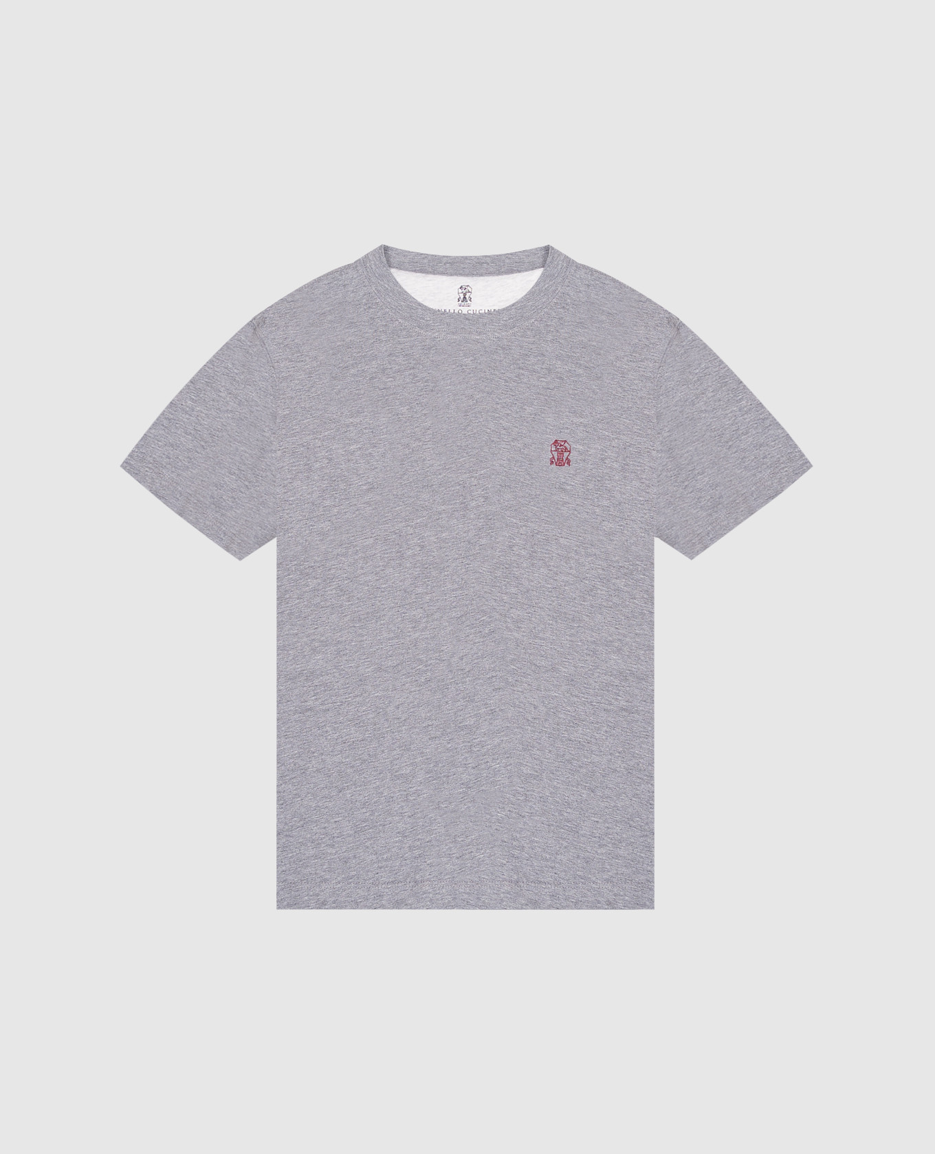 Children's gray T-shirt with embroidered emblem