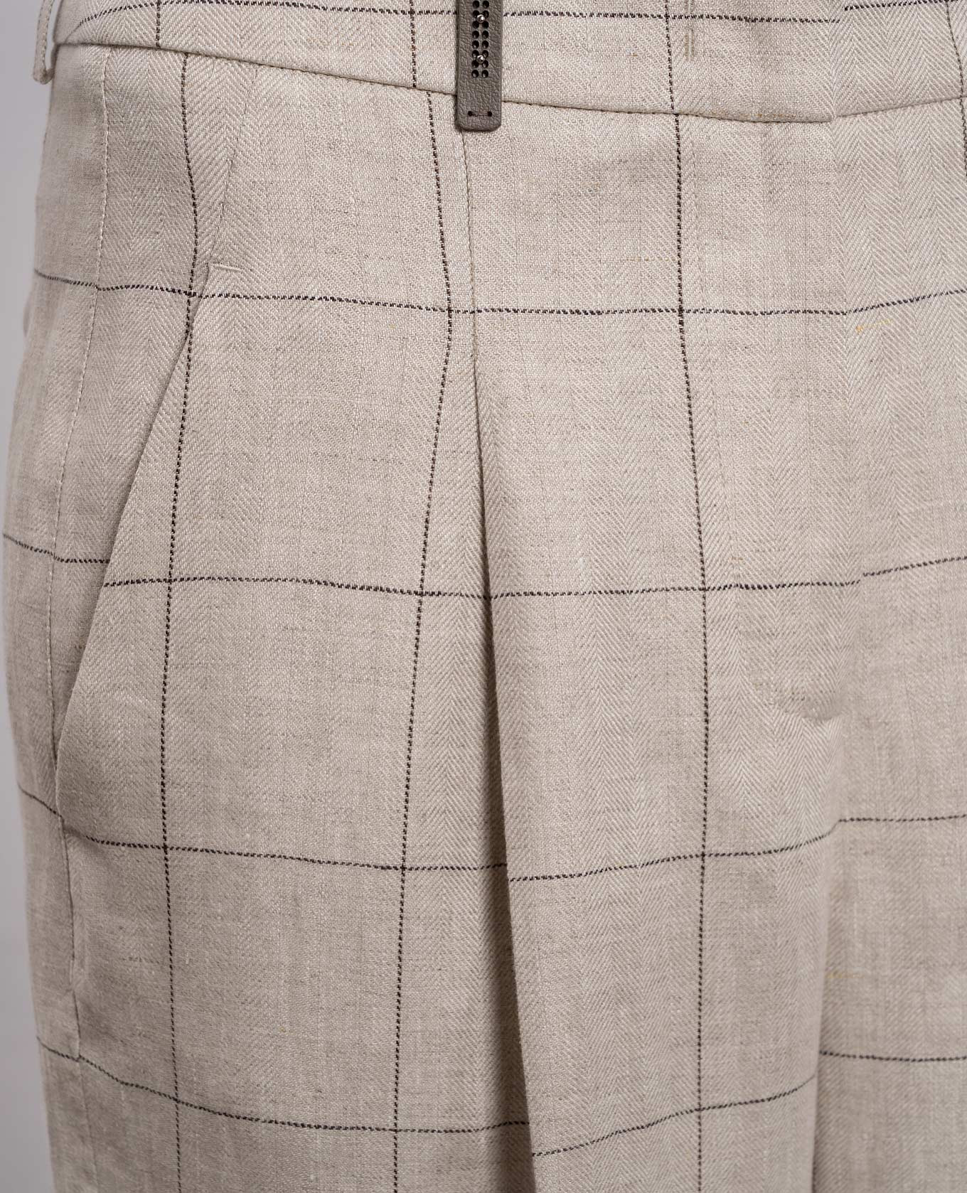 

Gray checked linen pants Peserico, Grey