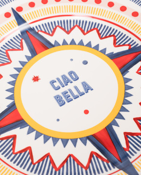 Baci Milano Ciao Bella white porcelain dinner plate PLA1DOL01
