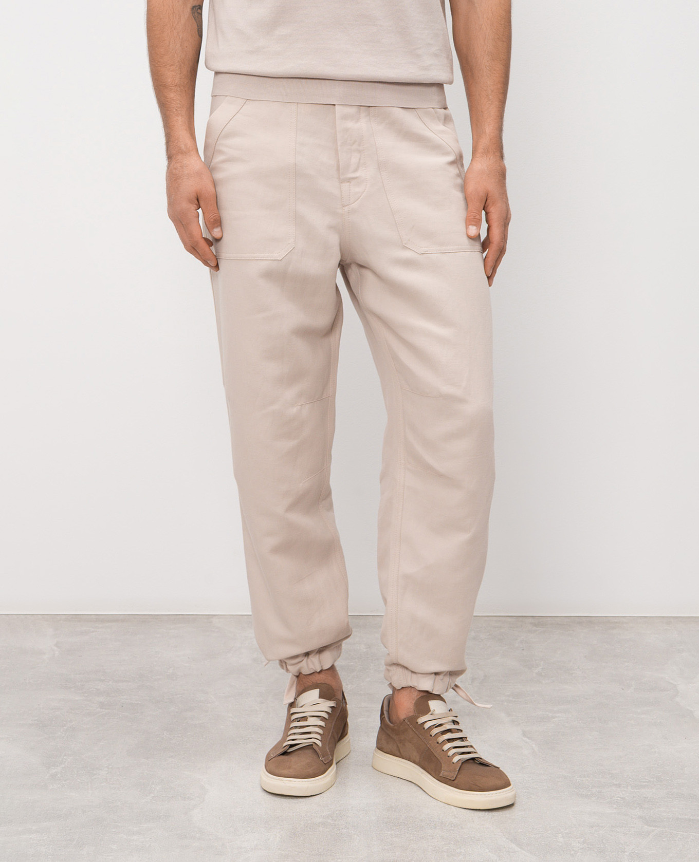 

Beige linen pants Brunello Cucinelli