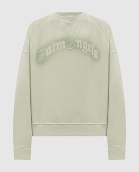 Palm Angels Green sweatshirt with logo print PAMBA005FL001