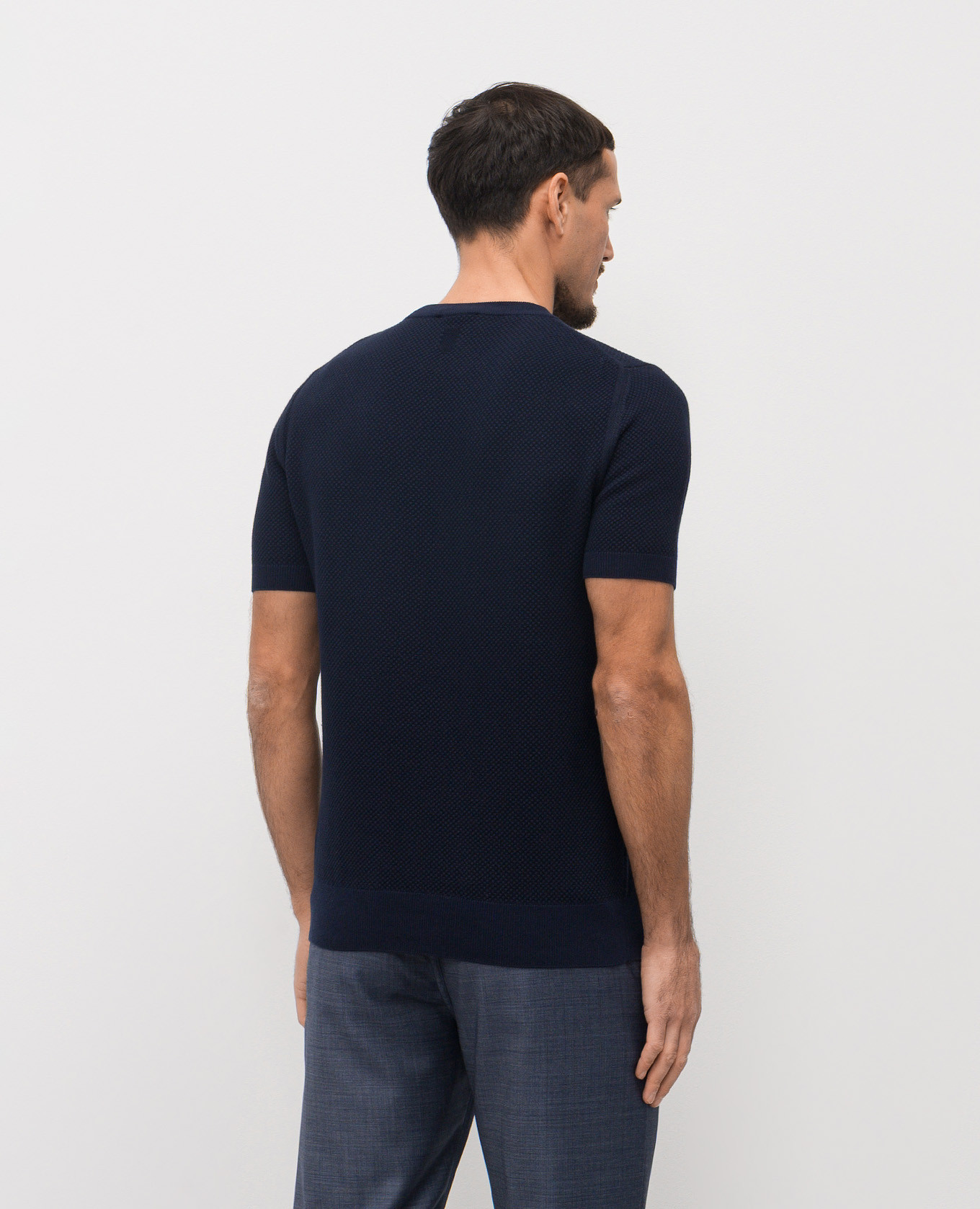 Blue T-shirt with a pattern Canali 4