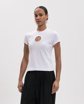 Off-White White T-shirt with a figure-hugging neckline 2FA00444T
