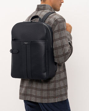 Serapian Blue leather backpack Stepan SRSTSMLL739631AC23