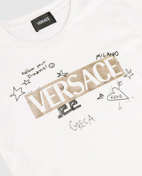Versace Children's white T-shirt with logo print 10182931A16800