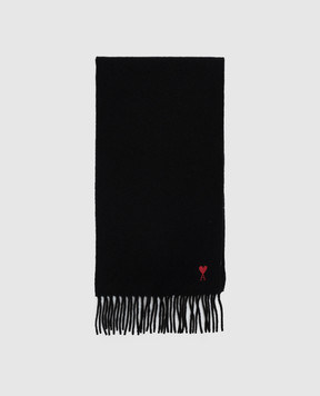 Ami Paris Black wool scarf USF705AW0047