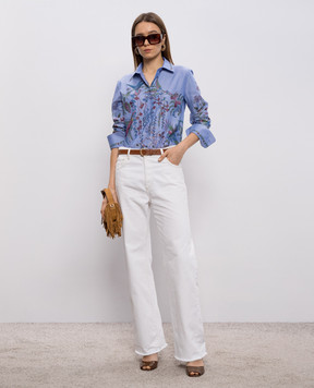 Etro Blue OXFORD printed shirt WRIA001399SP5J2