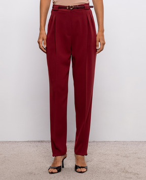 Max Mara BIMBA burgundy pants with belt MSTBIMBA