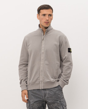 Stone Island Grey cardigan with logo patch L2S156100066S0A20