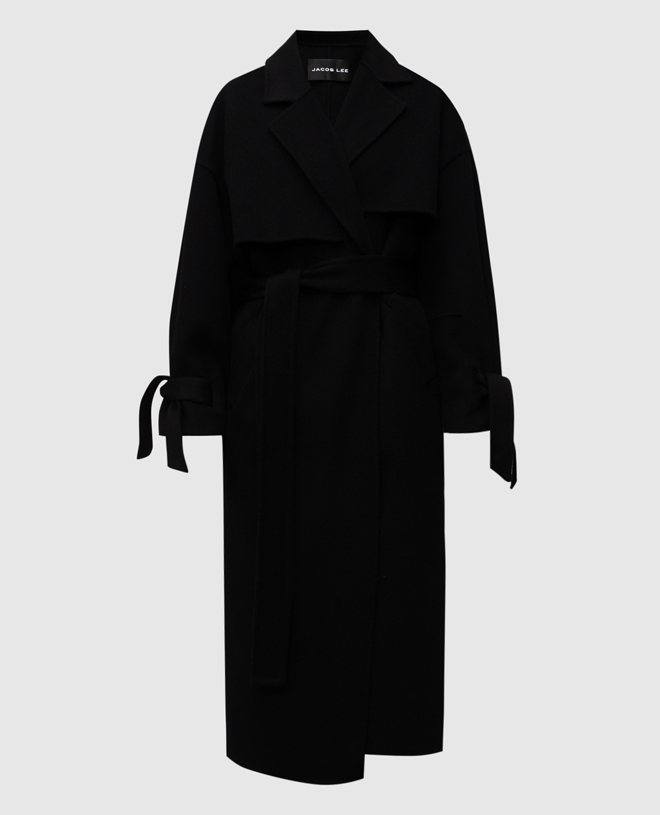 

Black wool and cashmere trench coat Jacob Lee