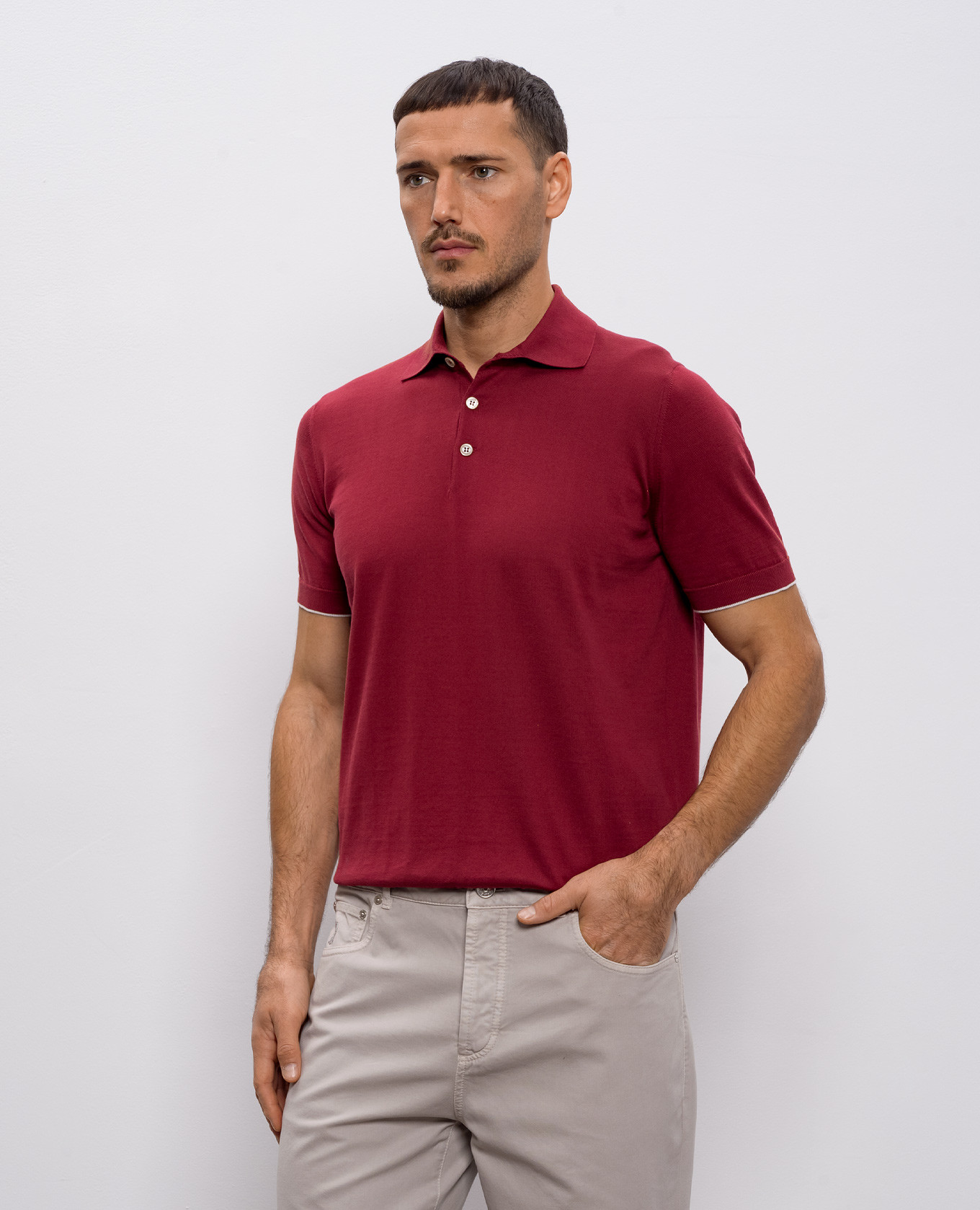 

Burgundy polo Brunello Cucinelli