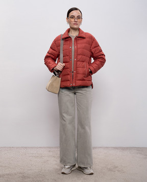 Peserico Red down jacket with monil chain A2411406957