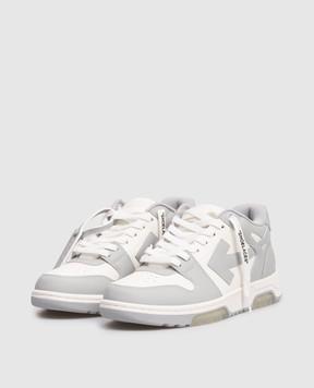 Off-White Out Of Office grey leather sneakers OWIA259C99LEA006