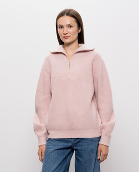 Twinset Pink wool sweater with zipper 262LI3QAA