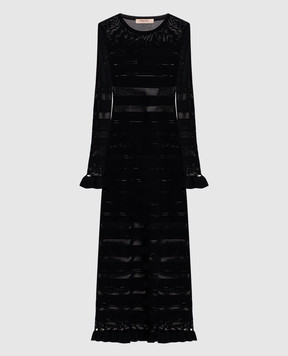 Twinset Black dress with openwork pattern 261TP3080