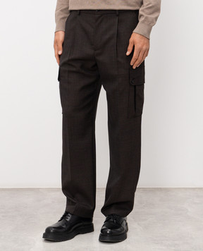 Dolce&Gabbana Brown wool cargo pants GP1O0THU2BO