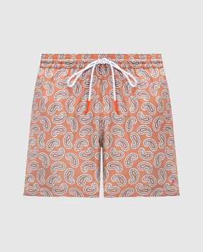 ISAIA Brown paisley swim shorts COSI19BW261