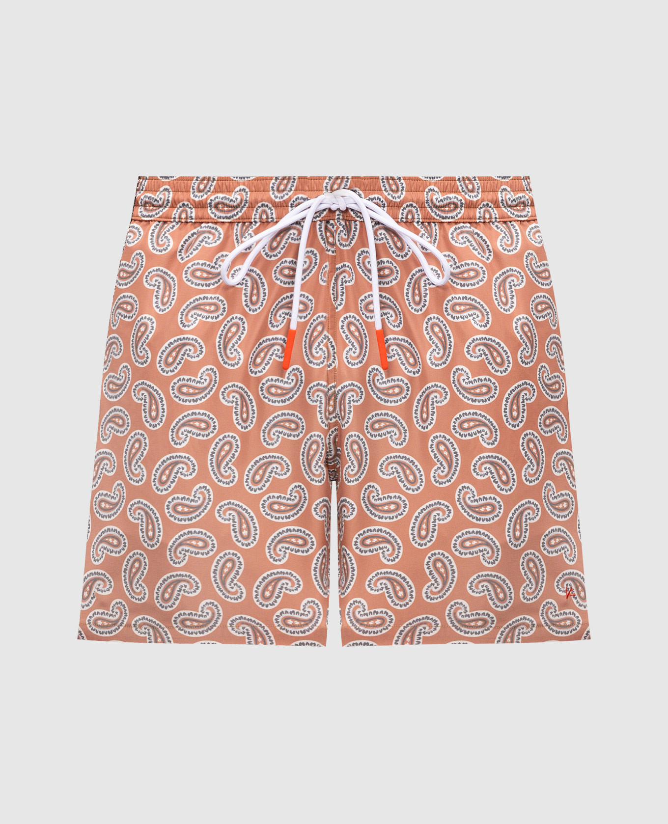 Brown paisley swim shorts